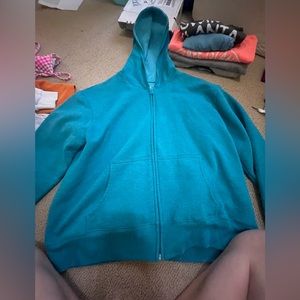 hanes zip up size large